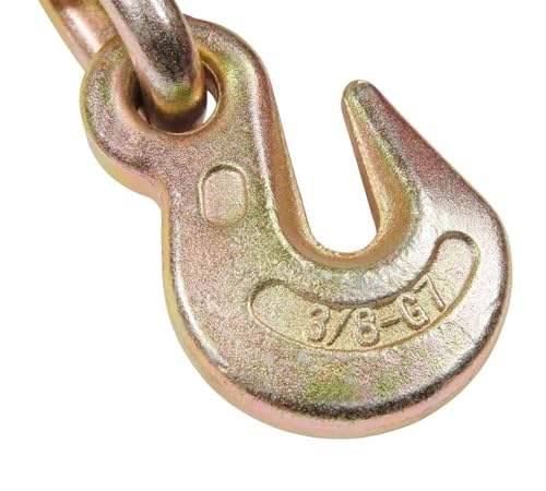 Image of Mytee Products 4 Pack 3 /8 inch - 1 /2 inch Extreme Heavy Duty Ratchet Load Chain Binder with Grab Hooks - 12,000 Lbs Working Load Limit - Flatbed Transport Truck Trailer Tie Down Hauling