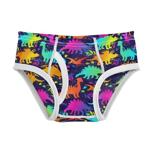 Boys' Exclusive Briefs Toddler Underwear 95% Combed Cotton Boxerbriefs 2T Rainbow Dinosaur Pattern 5