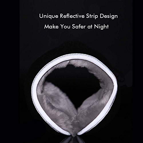 Kedofe Ear Warmers Waterproof Unisex Adjustable Fleece Earmuffs For Men Women Winter Ear Muffs With Reflective Stripe (Black) #TOP3