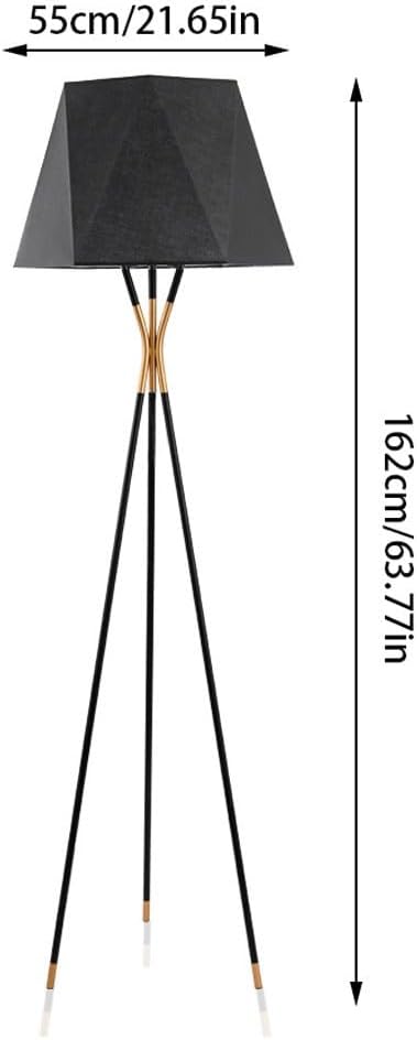 SONGCHAO Reading Light Modern Simple Black Geometric Floor Lamp Nordic Living Room Bedroom Tapered Decorative Atmosphere Lamp Study Floor Lamp Floor Lamps for Living Room(Size:Small)