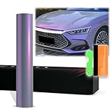 12'x60' (1FTx5FT) Gray Purple PET Space Candy Gloss Chameleon Metallic Color Shift Color Change Vinyl Wrap Auto Car Sticker Decal Film Sheet Bubble Free Air Release Technology with Tool Kit