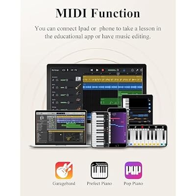 Eastar EP-10 Beginner Foldable Digital Piano 88 Key Full Size Semi Weighted Keyboard, Bluetooth Portable Electric Piano with Piano Bag