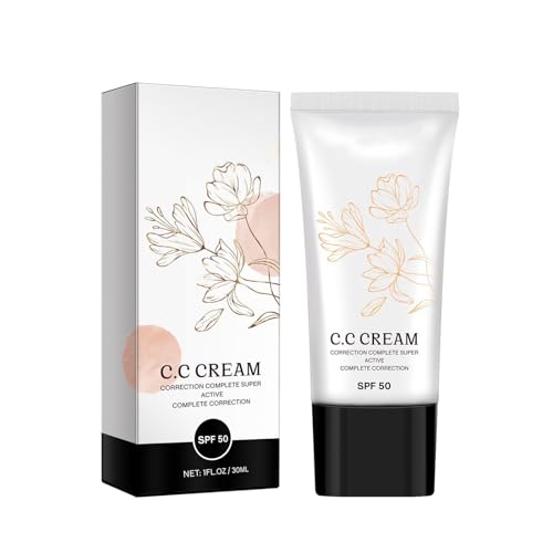Crema CC Coreana Que Cambia De Color,Crema CC Coreana,Crema CC Coreana Con Spf 50, Base De Maquillaje Y Corrector Con Protección Solar, Crema CC Coreana Autoajustable Para Piel Madura (1pcs)
