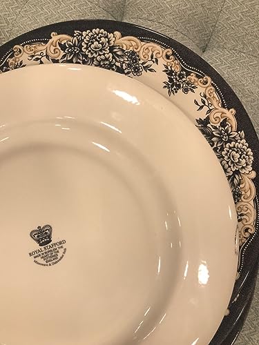 Royal Stafford Skull Couple Floral Halloween Dinner Plates Set 4 ~New~