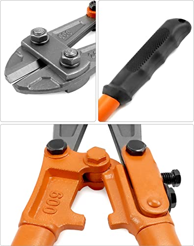 Qwork Bolt Cutter, 24 Inch Heavy Duty Alloy Steel Wire Cutter, Orange #TOP1