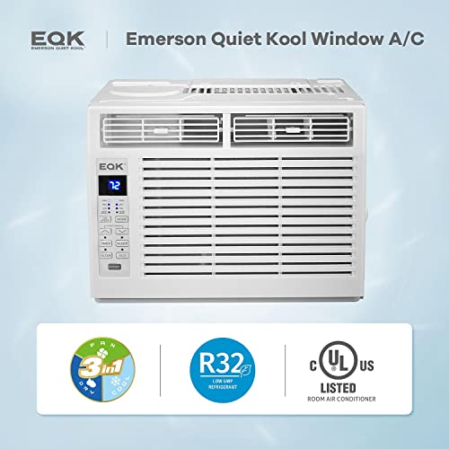 Emerson Quiet Kool 6,000 Btu 115V Window Air Conditioner With Remote Control | Cools Rooms Up To 250 Sq.ft. | 24H Timer | 3-Speeds | Quiet Operation | Auto-Restart | Earc6Re1 #TOP6
