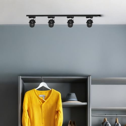 Iluminar Ambiente, Trilho Eletrificado Preto 1m + 4 Spots GU10 Dicróica MR16