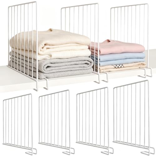 HINATDD Séparateurs d'Étagère Métal pour Armoire 4 Pièces 30,5 x 32,3 cm