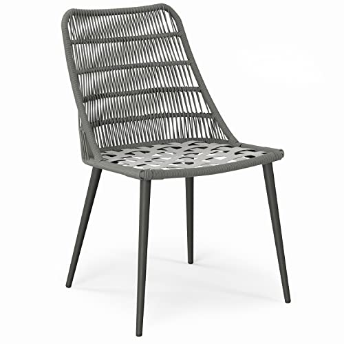 SIMPLIHOME Beachside Contemporary Outdoor Dining Chair (Set of 2) in Grey Polyester Fabric for the Dining Room by SIMPLIHOME - Image 5