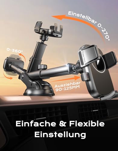 Mohard 15W Schnellladen Handyhalterung Auto mit Ladefunktion, Wireless Charger Auto Inklusive QC3.0 Autoadapter, Induktive Ladestation Auto Wohnmobil Elektronik Kompatibel mit iPhone 17/16, Galaxy