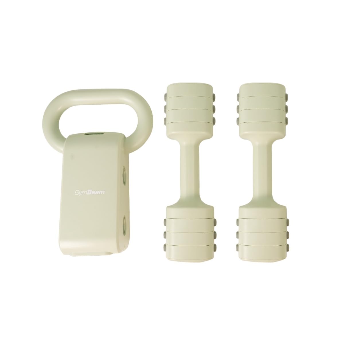 GymBeam Kettle&Dumbbell Set - Pesi Regolabili con Adattatore Kettlebell, Home Gym Equipment per Allenamento Completo, Manubri Regolabili 1-2.5 kg, Kettlebell 2-5.5 kg