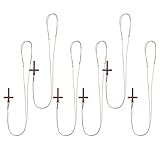 Ipetboom Collar Colgante de Cruz de Madera Natural, 6 Piezas, Cadena Cruzada Cómoda para Hombre y Mujer, Joyería Cristiana Ligera para Uso Diario y Decoración Religiosa