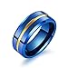 enhong 8mm Stainless Steel Matte Brushed Wedding Band Rings for Men,Black Blue Purple Gold Colors Available