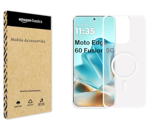Image of amazon basics Luxury Paper Thin Case Cover for Moto Edge 60 Fusion 5G | Matte Finish | Compatible with magsafe | (White, Moto Edge 60 Fusion 5G)