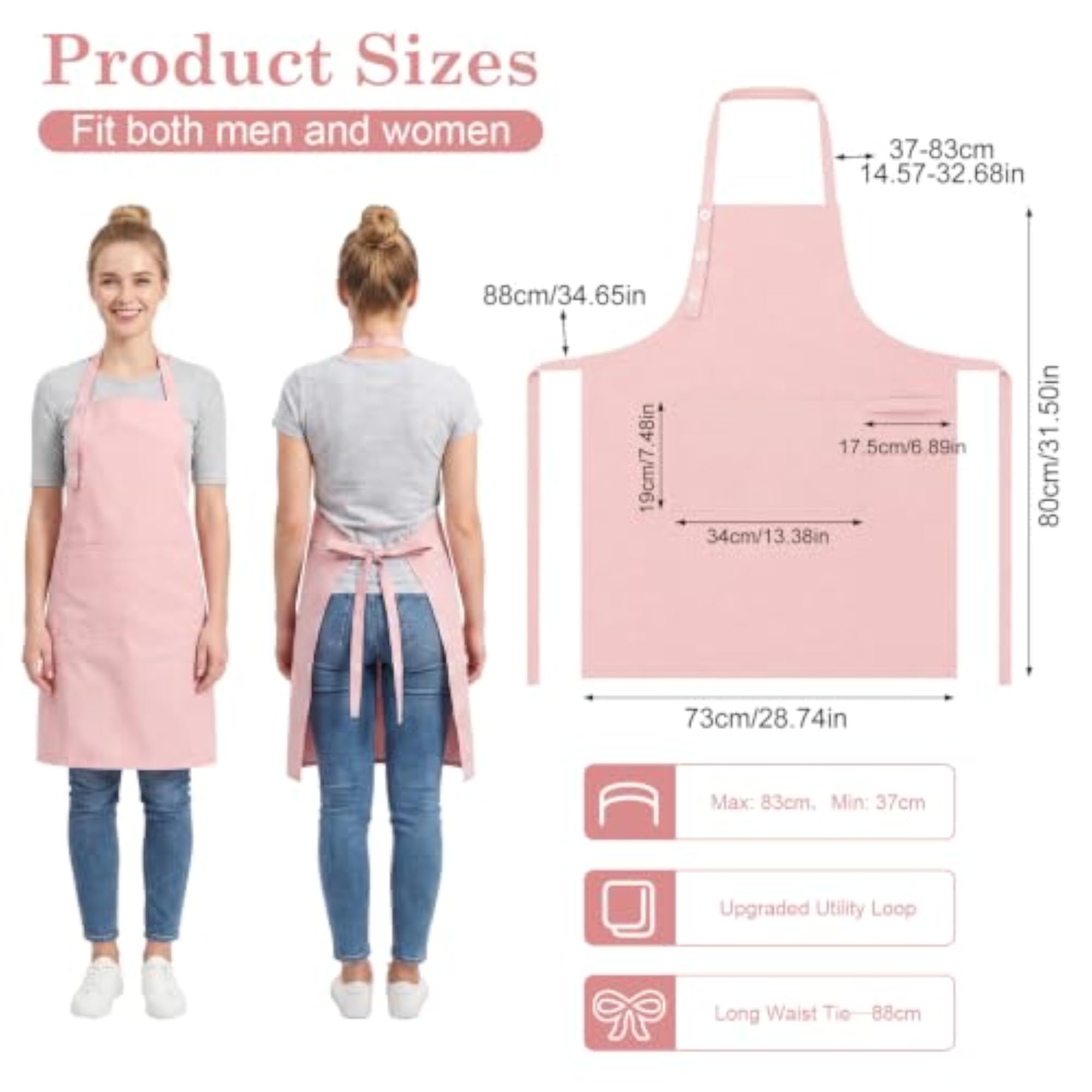 Water Oil Resistant Kitchen Apron for Women
