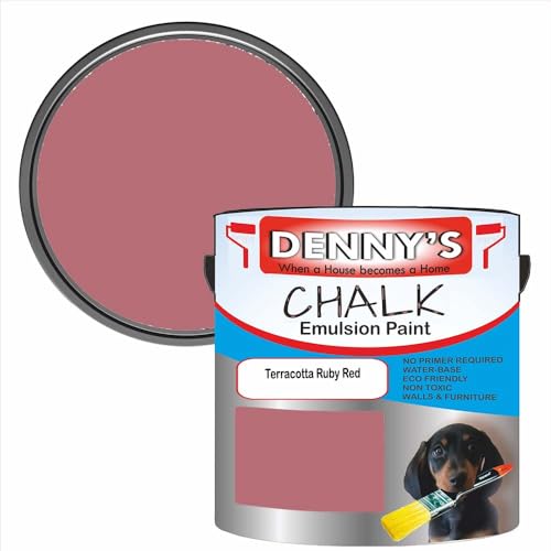 Premium Interior Wall & Furniture Chalk Paint – Terracotta Ruby Red – Rich Matt Finish, Durable & Washable, Low Odour, Ideal for Living Rooms, Bedrooms & Hallways (250ML Tin)