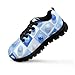Pointodoor Golf-Blue White Mesh Shoes for Girls Size 4 Big Kid Lace up Sneakers Fashion Athletic Casual Shoes Lightweight Tennis Running Shoe