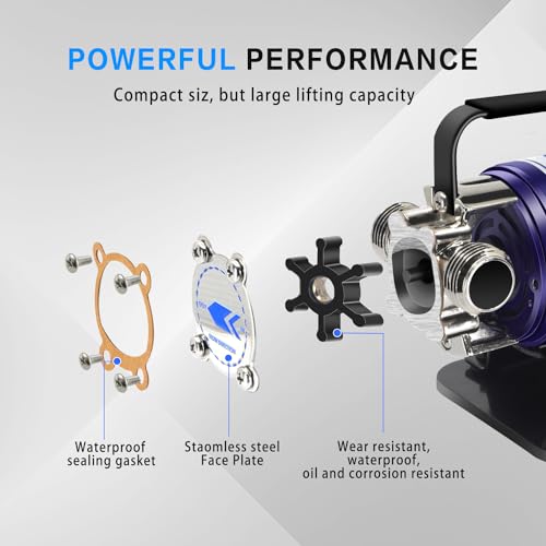 TDRSUPER Portable Water Transfer Pump 115V AC Electric Utility Pump with 6ft. Low Suction Utility Pump 360 GPH for Water Transferring from Ponds, Pools, Aquariums, Hot Tubs