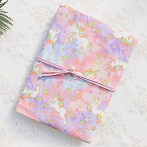 Capa para livro NUOBESTY Unicorn A6 1 peça com cordão, capas para livros reutilizáveis para meninas