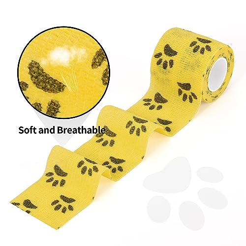 12 Stück Selbstklebende Bandage für hund Vet Wrap Pet Kohäsive Bandage Selbstklebender Verband für Haustier Pferd Cohesive Bandages Elastische Binde Haftbandage für Handgelenk Knöchel Finger