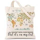 Sitsink Travel Gifts Tote Bag for Woman - I Havent Been Everywhere But Its On My List Tote Bags...