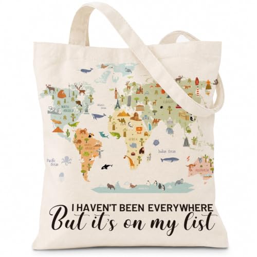 Sitsink Travel Gifts Tote Bag for Woman - I Havent Been Everywhere But Its On My List Tote Bags...
