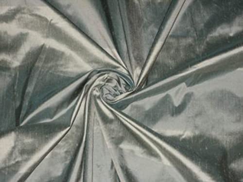 Soie Dupioni gris acier et argent 137cm : tissu luxe pour haute couture