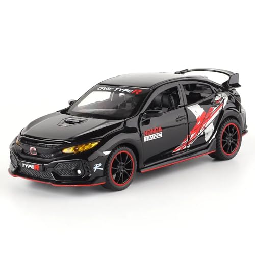 Image of DARVICE 132 Civic Type R Toy Car Diecast Metal Model Toy Car for Kids with Openable Door Light Sound Pullback