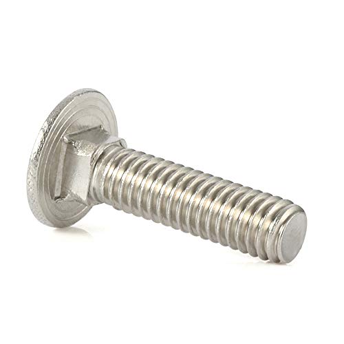 Image of 1 /4-20 x 1-1 /2 inch Carriage Bolts Screws, Stainless Steel 18-8 (304), Round Head, Square Neck, Fully Threaded, 25 PCS