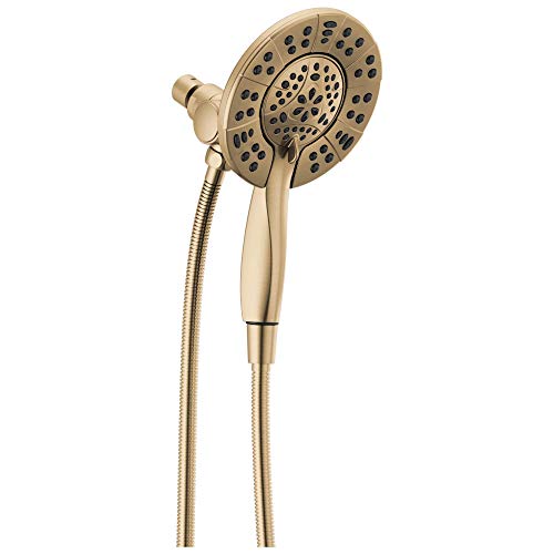 Delta 4-Setting In2ition 2-in-1 Dual Shower Head with HandHeld Spray, Brushed Gold Detachable Shower Head with Hose, Showerhead, 1.75 GPM Flow Rate, Champagne Bronze 58499-CZ by DELTA - Used condition - US$101.11