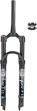Mountain Bike Suspension Fork 26/27.5/29 Inch 140mm Travel Front Air Forks for Downhill Cycling - Black