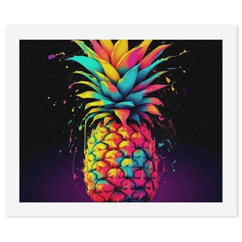 Peinture par numéros ananas coloré peinture sur toile numérique adultes