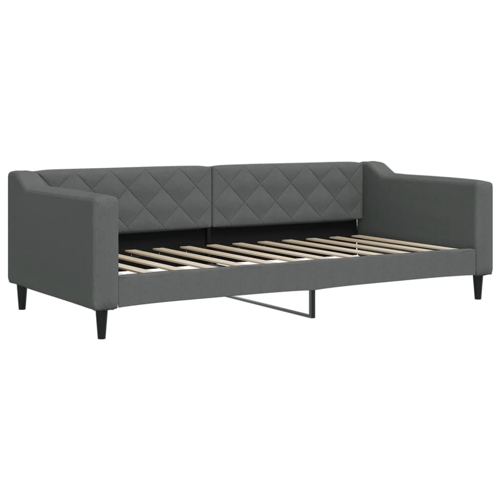 Rozkładana 2w1 z tkaniny do salonu i sypialni metalowa szara 90x200 cm