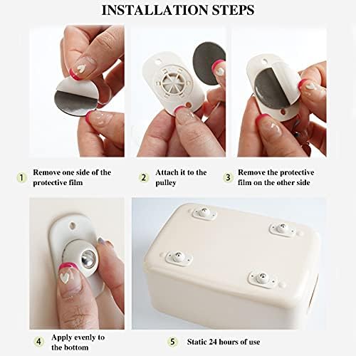 16 PCS Self Adhesive Castor Wheels, Mini Swivel Casters Castors for Furniture, Small Castor Wheels Stick On Castors Pulley Rollers