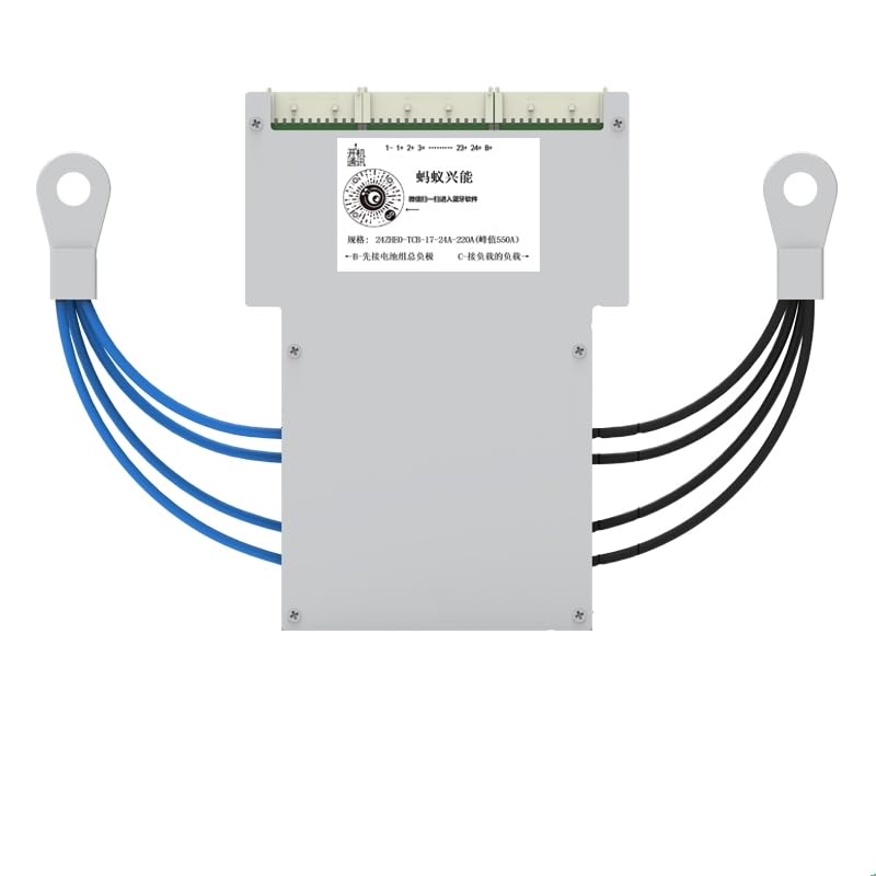 Basasa Ant 17-24S 550A BMS Battery Protection Module PCB Protection Board with Balance Leads Wires for Li-ion, Lifepo4, LTO Battery Smart Balance Protection Board