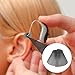 Hearing Aid Tulip Domes Universal Replacement, Hearing Amplifier Ear Kit Tips Fit Standard Receiver BTE RIC, Dark Gray Split Ear Rub Piece Comfortable Perfect for Open Air (Black, 8 Pcs)