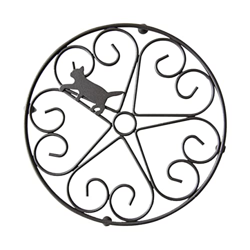 OKUMEYR Tappetino in Ferro Design Gatto Resistente Al Calore Pot Pad Isolante Antiscottatura Per Cucina e Tavola Protezione Elegante Per Casa Ufficio e Ristorante Nero