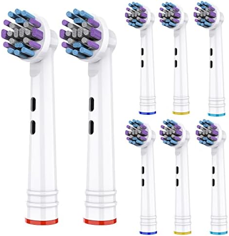 FIRIK Electric Toothbrush Replacement Heads for Oral b: Soft Brush Heads Compatible with Pro 1000/3000/5000/7000/8000/9600, Pack of 8 Precision Clean