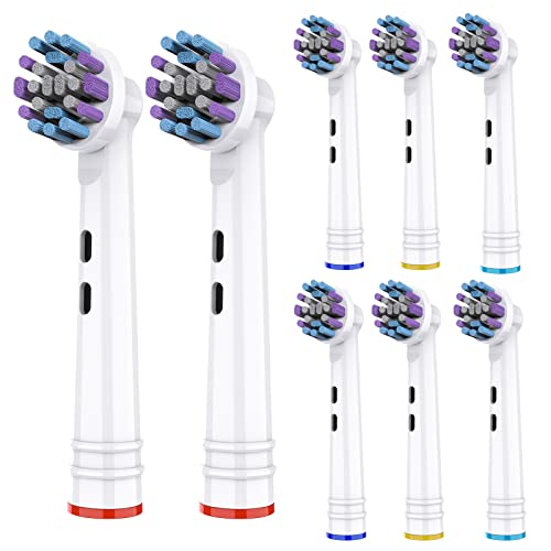 Firik Electric Toothbrush Replacement Heads For Oral B: Soft Brush Heads Compatible With Pro 1000/3000/5000/7000/8000/9600, Pack Of 8 Precision Clean #TOP3