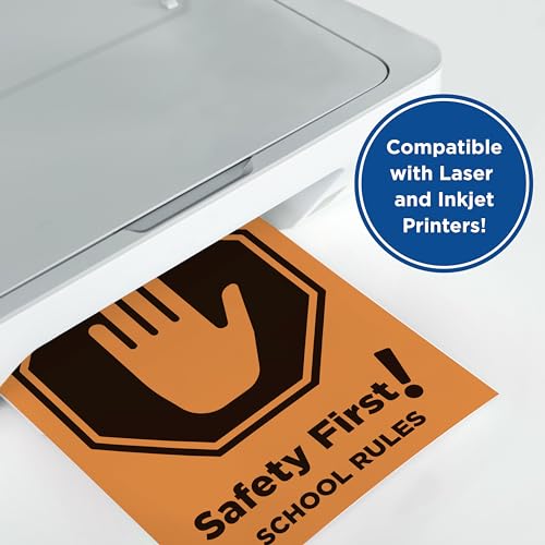 PrintWorks Papel colorido brilhante laranja profissional, 500 folhas, feito nos EUA, certificado FSC