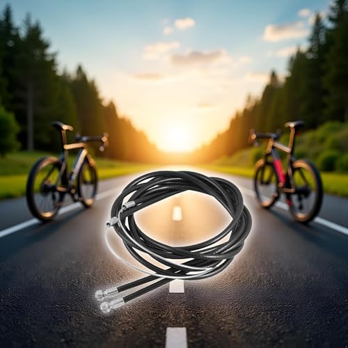 1 Pair Black Bike Brake Cable, Front and Rear Brake Cable, Bike Brake Wire Set for Road Bike and Common Bike，Brake Parts，Bike Brake Cables and Housing - Thumbnail 3