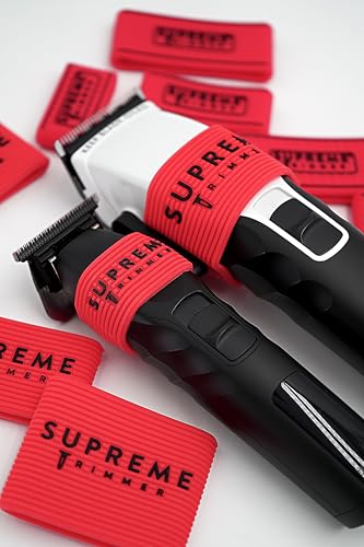 Clipper Grip SGR50 Professional Barber Grippers by Supreme Trimmer | 5 Piece Non-Slip Clipper Grips, Barber Sleeve for Clipper, Trimmer & Shaver | Red - Thumbnail 4