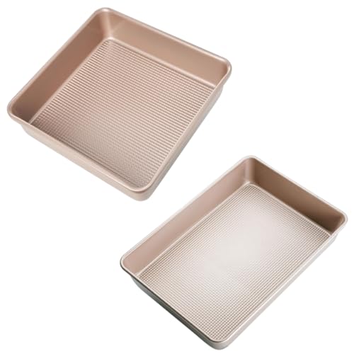 Ultra Cuisine Square Cake Pan Bundle - 9x13 Brownie Pan & Square Cake Pan 8x8 Inches