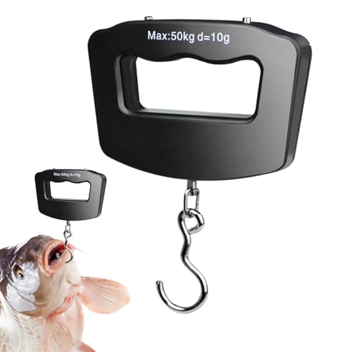 Balanza de peso para equipaje con gancho, balanza para equipaje, báscula de viaje 110lb/50kg, pantalla LCD retroiluminada, báscula de pescado digital – Báscula de maleta portátil, inteligente