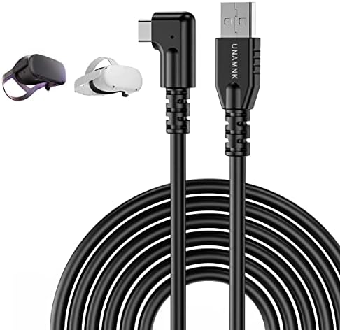 Link Cable 16.4 Feet (5 Meters) for Oculus Quest 2, High Speed Data Transfer USB 3.2 Gen 1 Type-C Cable for Oculus Quest 2 Virtual Reality Headsets, VR Headset, Gaming PC, Black