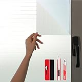 MARAPON Fensterfolie Nadelstreifen 0,75x2 m Set inkl. Rakel Cutter 10 Klingen statisch haftende Sichtschutzfolie Fenster blickdichte Fensterdekoration für Büro und Konferenzraum im und Privatraum