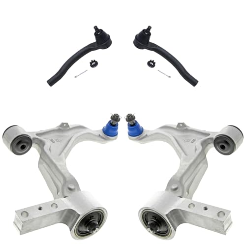 Image of Detroit Axle - Front Control Arms Tie Rods for Acura 2007-2013 MDX 2010-2013 ZDX Lower Control Arms with Ball Joints Assembly Outer Tie Rod Ends 2011 2012 Replacement
