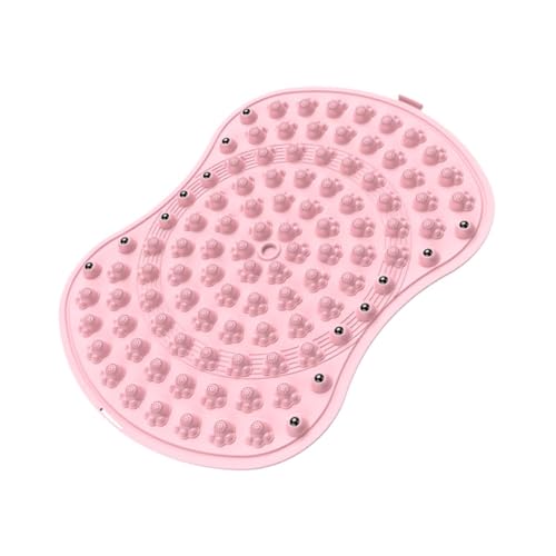 Kokiya Foot Massage Pad Walking Toe Plate Lightweight Irregular Round Non Slip Acupressure Mat Acupoint Pad for Gym Kitchen Bedroom, Pink