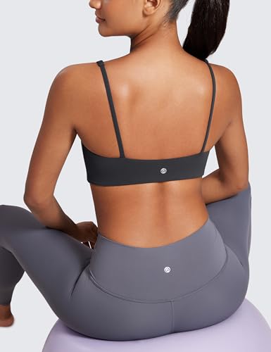 Image of CRZ YOGA Butterluxe Square Neck Sports Bras | Light Support, Removable Pads, Yoga, Extremely Soft, Low Coverage, Adjustable Spaghetti Straps, for Women