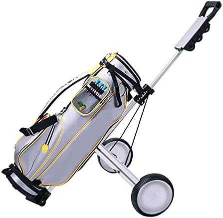 LYBOHO 2 Wheels New Foldable Golf Push Pull Cart, Strong Steel Frame, Lightweight Golf Trolley with Scoreboard, Foot Brake, Cup Holder, Golf Equipment for Outdoor Use (Golf Bag Not Included)